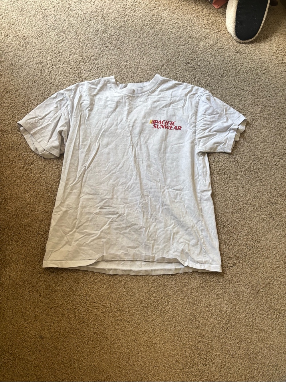Pacific Sunwear White T-Shirt with Red Logo